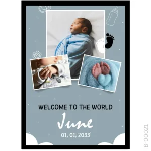 Modern Welcome Boy Collage – Bottle & Pacifier Design
