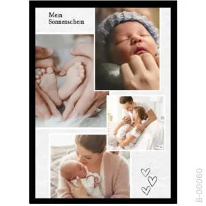 "Mein Sonnenschein" Memory Frame – White Textured Design