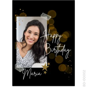 Golden Bokeh Portrait – Custom Name Party Frame