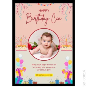Peach Party Portrait – Custom Name 1st Birthday Design