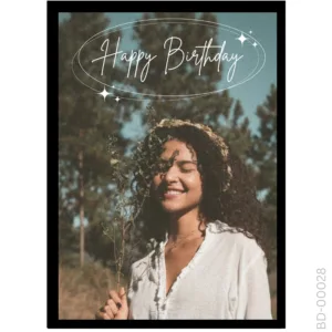 Ethereal Line Art Portrait – "Happy Birthday" Aesthetic Design