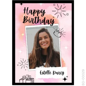 Happy Birthday Brush Frame – Starry Night Aesthetic Design