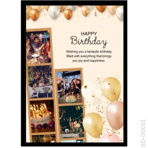 Elegant Balloon Birthday Frame – Custom Message Design
