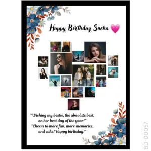 Sentimental Heart Grid – Custom Long Message Birthday Frame
