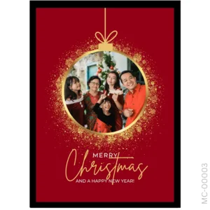 Luxury Ornament Portrait – Red & Gold Glitter Holiday Art