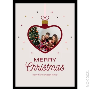 Hanging Heart Christmas Keepsake – Elegant Family Greeting