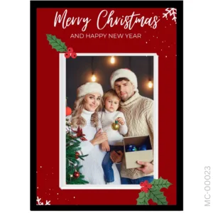 Classic Red & White Christmas Portrait – Dual Greeting Art