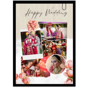 The Wedding Scrapbook Art – Vintage Paper Texture Frame – Artistic Wall Decor