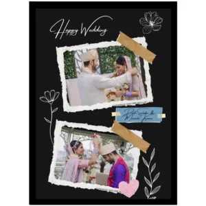 Torn Paper Dark Theme Collage – Custom Name Note A4 Frame