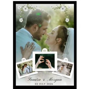 The White Blossom Edition – Personalized Name & Date Frame