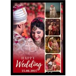 Royal Maroon Memory Frame – Personalized Date & Collage