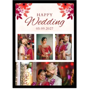 The Red Blossom Edition – Custom Date Wedding Frame