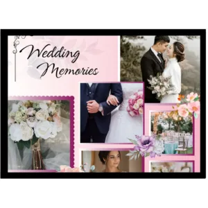 Soft Pink Botanical Collage – "Wedding Memories" Script Design