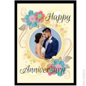 Watercolor Floral Wreath Portrait – Festive Anniversary Design