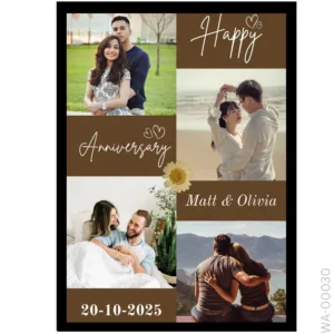 Earth Tone Love Grid – Cozy Anniversary Frame