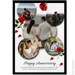 Red Rose Vows Portrait – Personalized Quote Frame