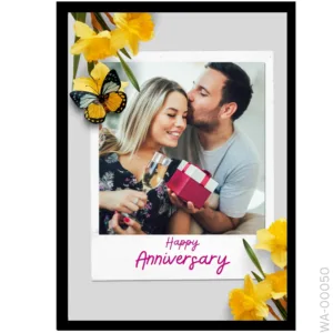 Yellow Butterfly Gift Portrait – Polaroid Celebration Design