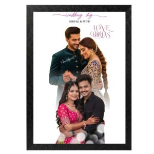 Personalized Wedding Couple Photo Frame | Custom Names & Photos | Premium Wedding, Engagement & Anniversary Gift | HD Printed Wall Frame (9x13 Inch)